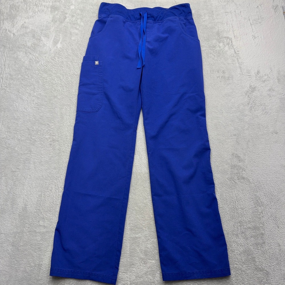 FIGS Scrub Pants Womens S Blue Technical Collection Cargo Drawstring